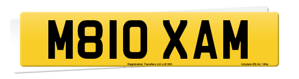 Registration number M810 XAM